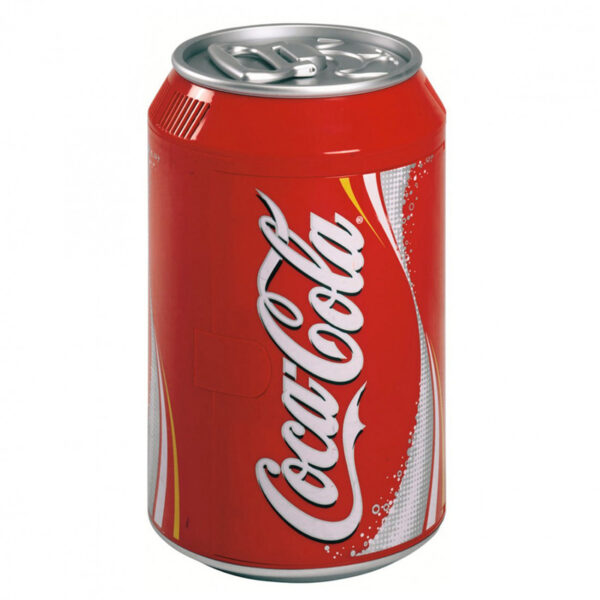 A Red Color Coco Cola Tin Can in White Background